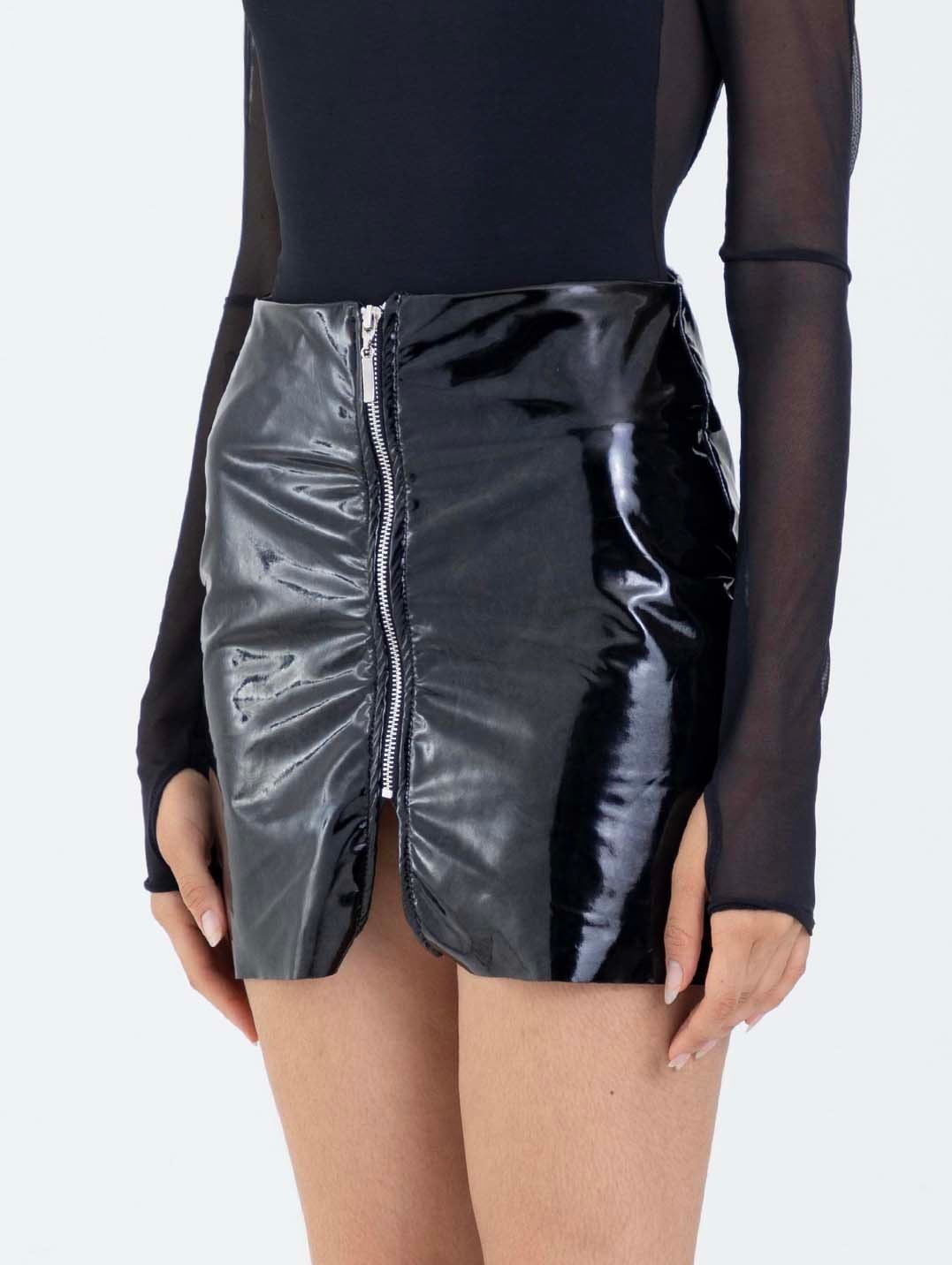 RAW ZIP MINI SKIRT - imagen 1