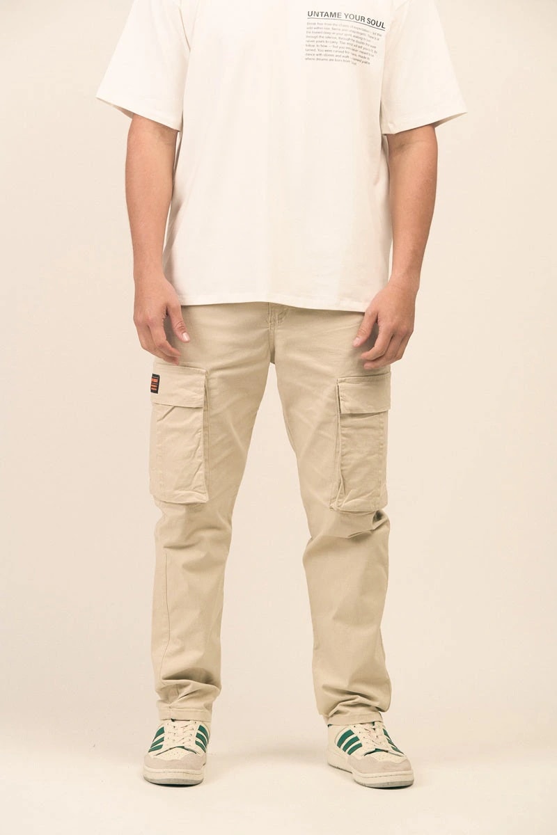 CARGO HK  BEIGE BOTA RECTA - imagen 1