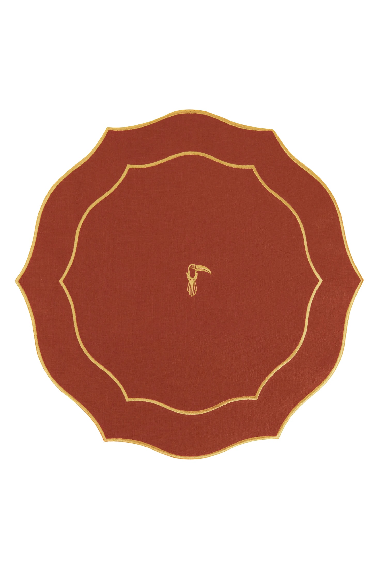 JDD Tucan Linen Placemat / Salmon - Yellow - imagen 1