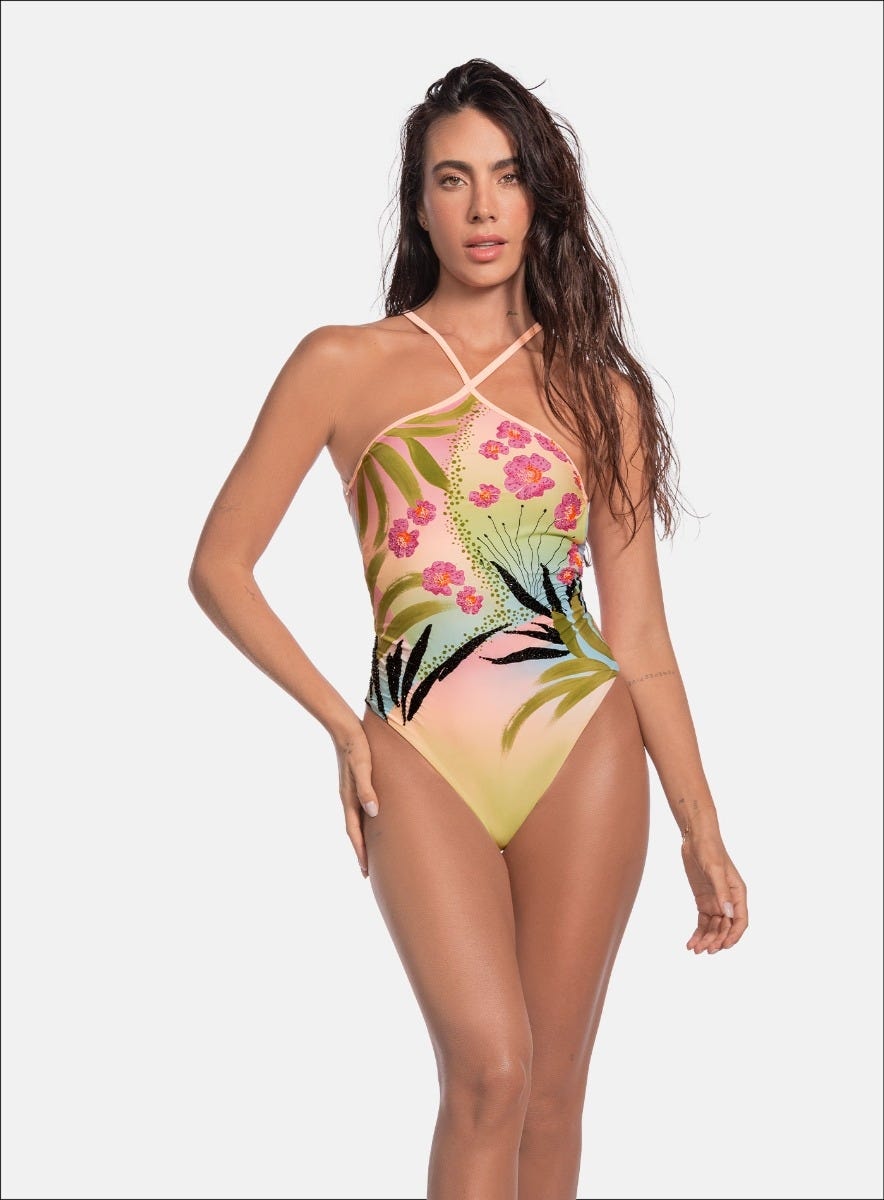 VESTIDO DE BAÑO SULIMADO CON BORDADO CANUTILLO - PRECIO ESPECIAL - imagen 1