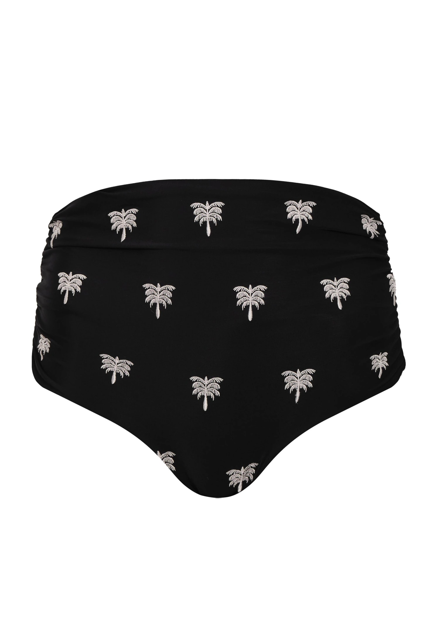 Victoria Embroidered Bottom / Black - Ivory Polka Palms - imagen 1