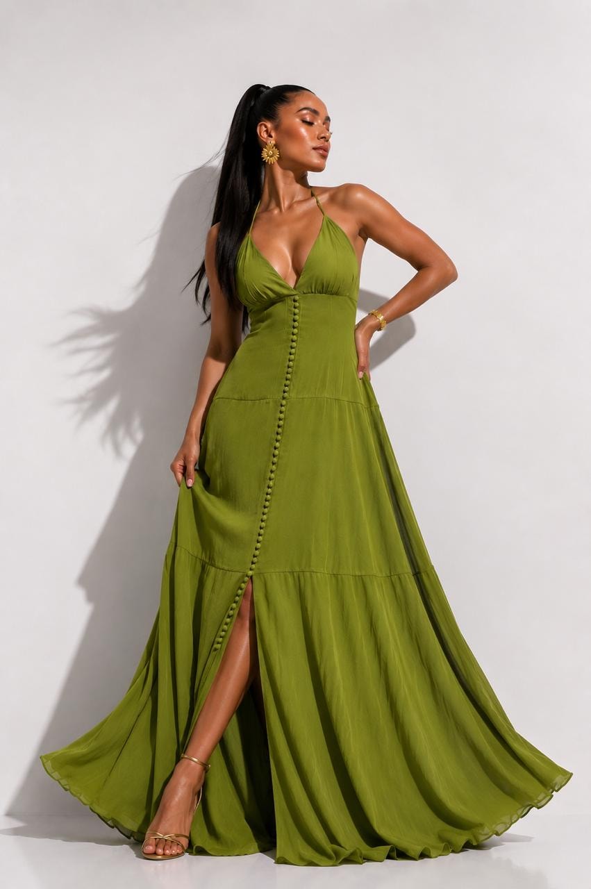Vestido Heliconia Verde Pistacho - imagen 1