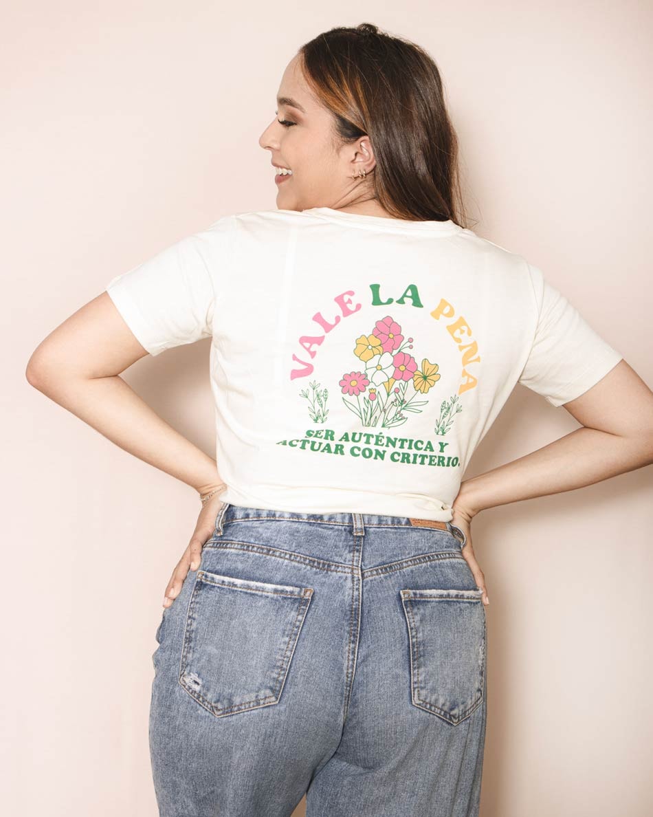 Camiseta mujer estampada - Marfil - imagen 1