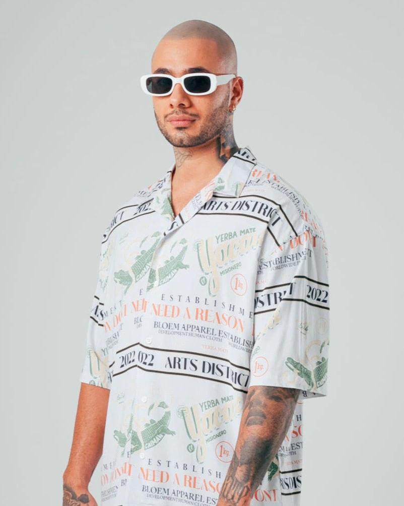 Camisa Para Hombre Oversize Crudo Caiman - imagen 1