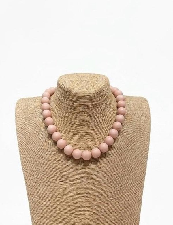 Collar Bolas Mate Grande Palo De Rosa - imagen 1