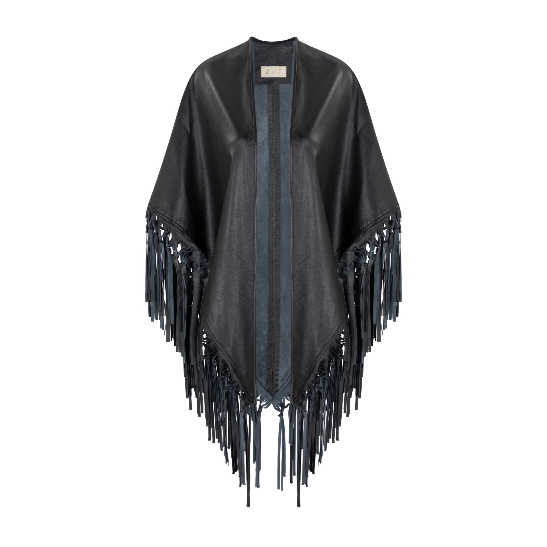 CECILIA SHAWL WITH FRINGES AND KNOTS - imagen 1