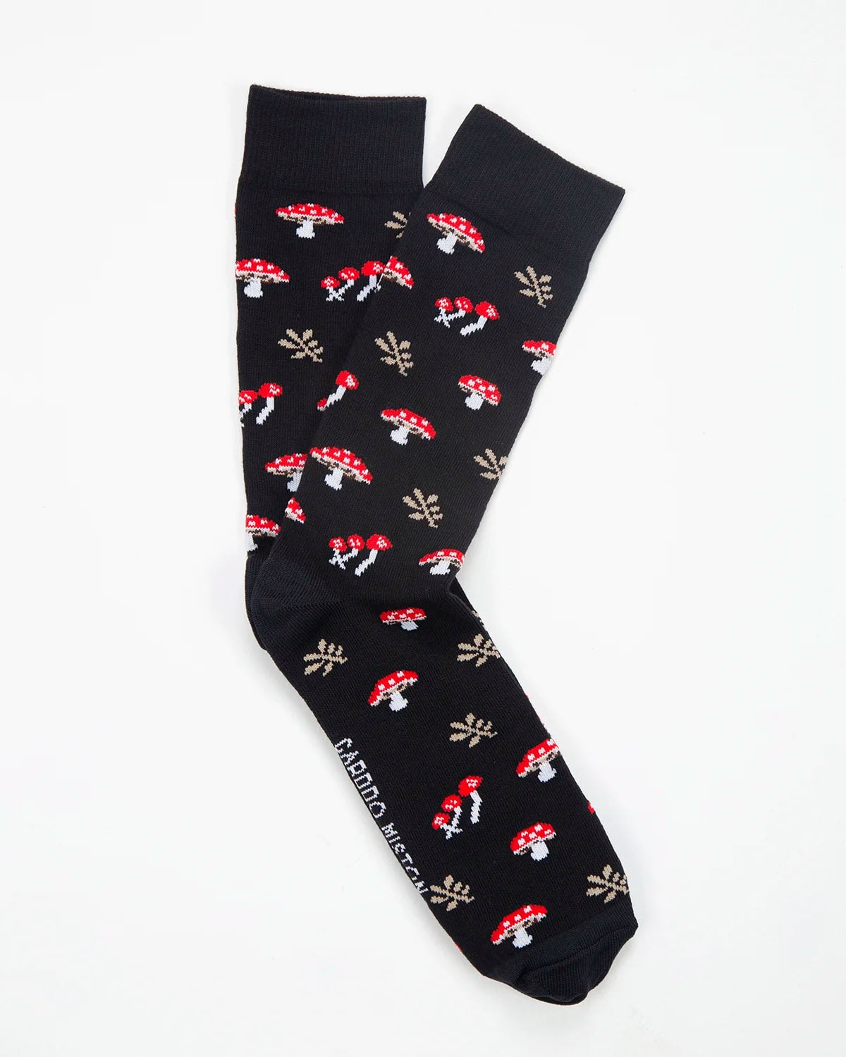 Medias Algodón Estampado Hongos - Fondo Negro - imagen 1