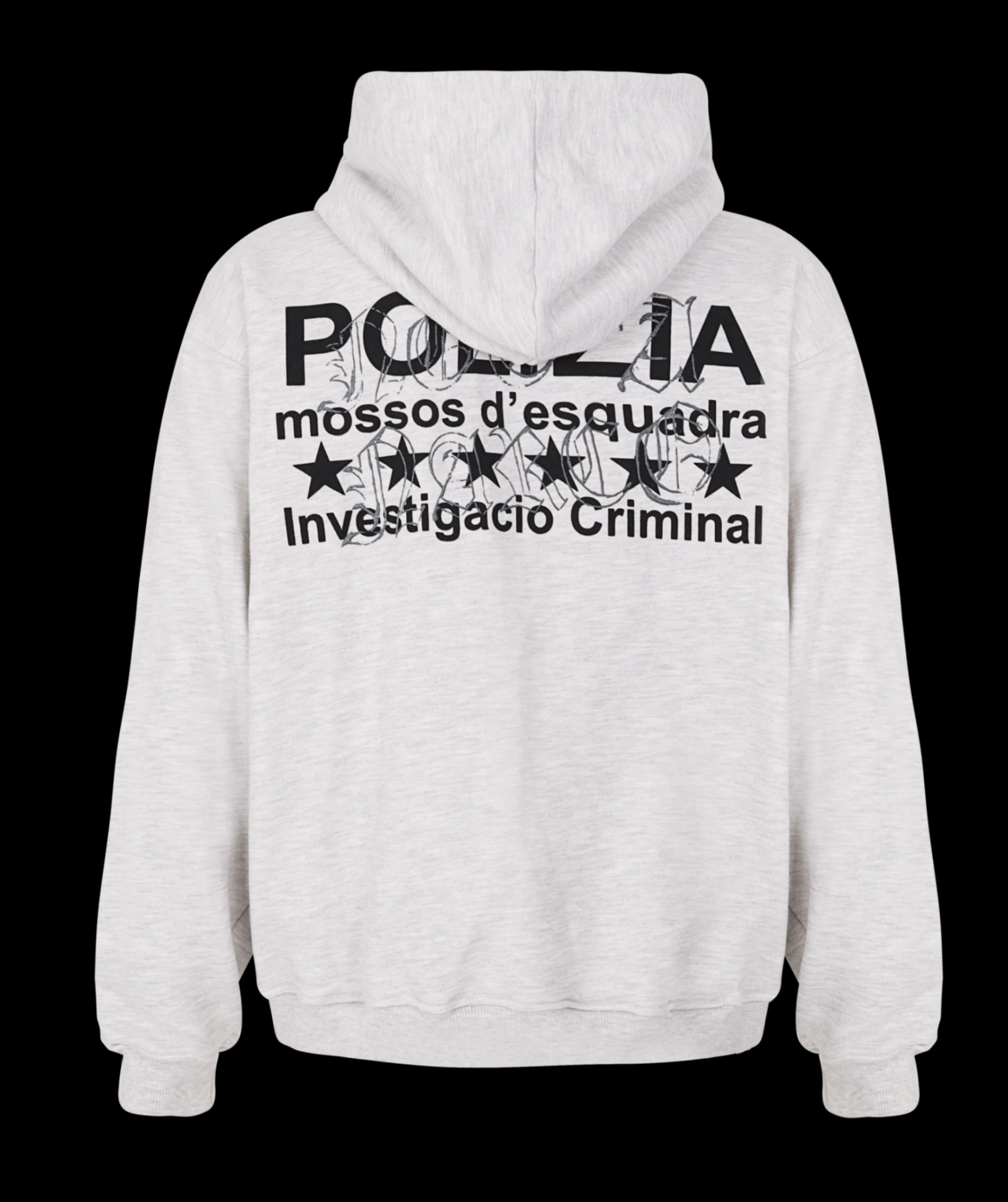 POLIZIA GRAY ZIPPER HOODIE - imagen 1