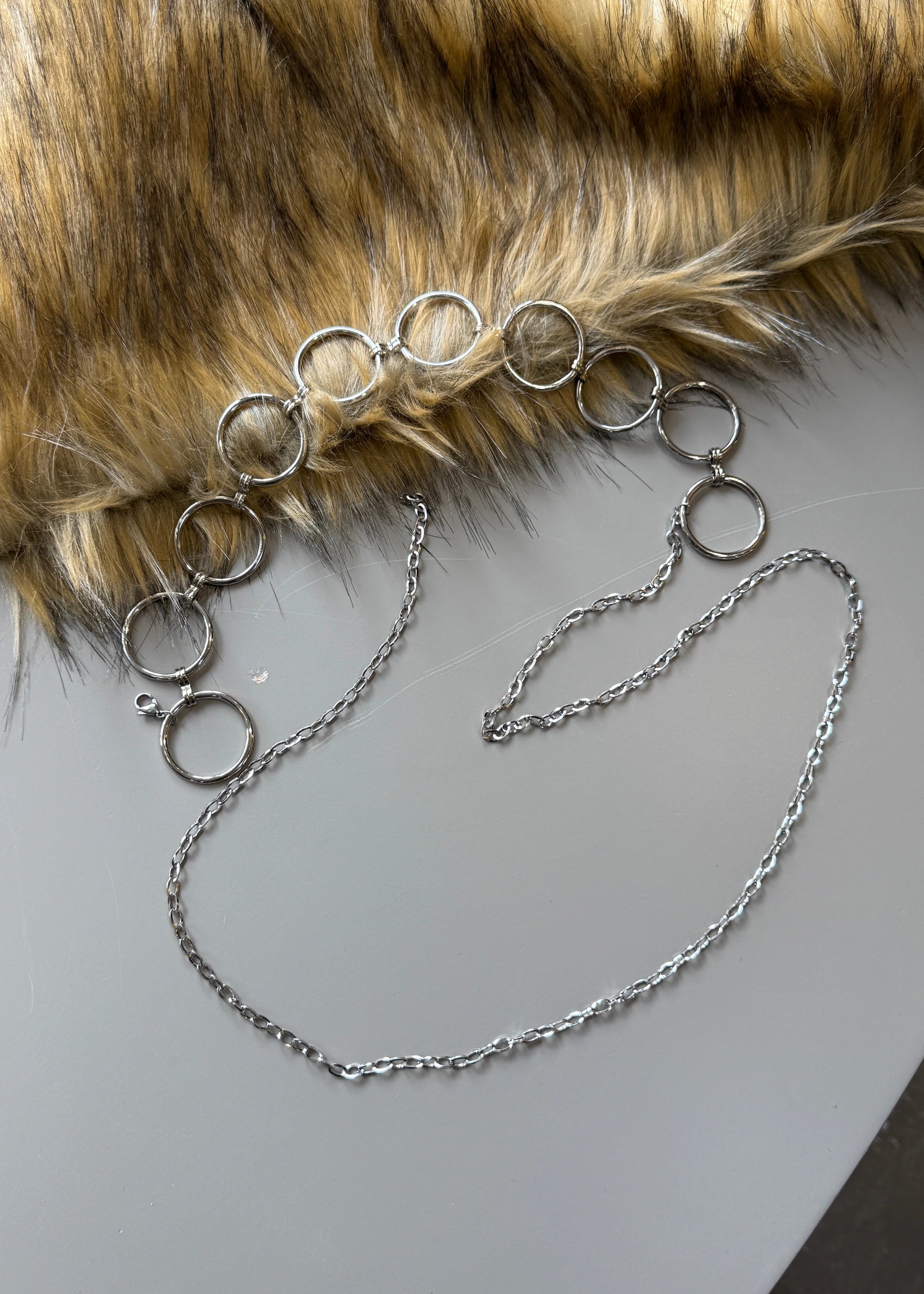 CINTURON DE AROS PLATEADO - imagen 1