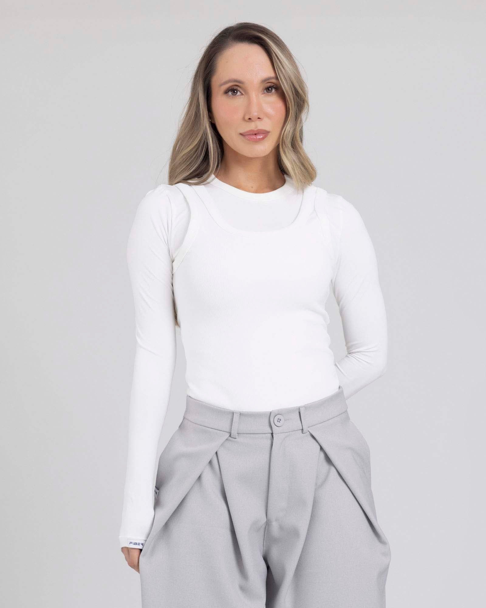 Blusa manga larga dual essence marfil flexi FIBER - imagen 1