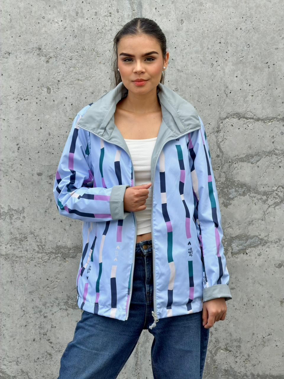 Chaqueta Doble Faz Azul Gris - imagen 1