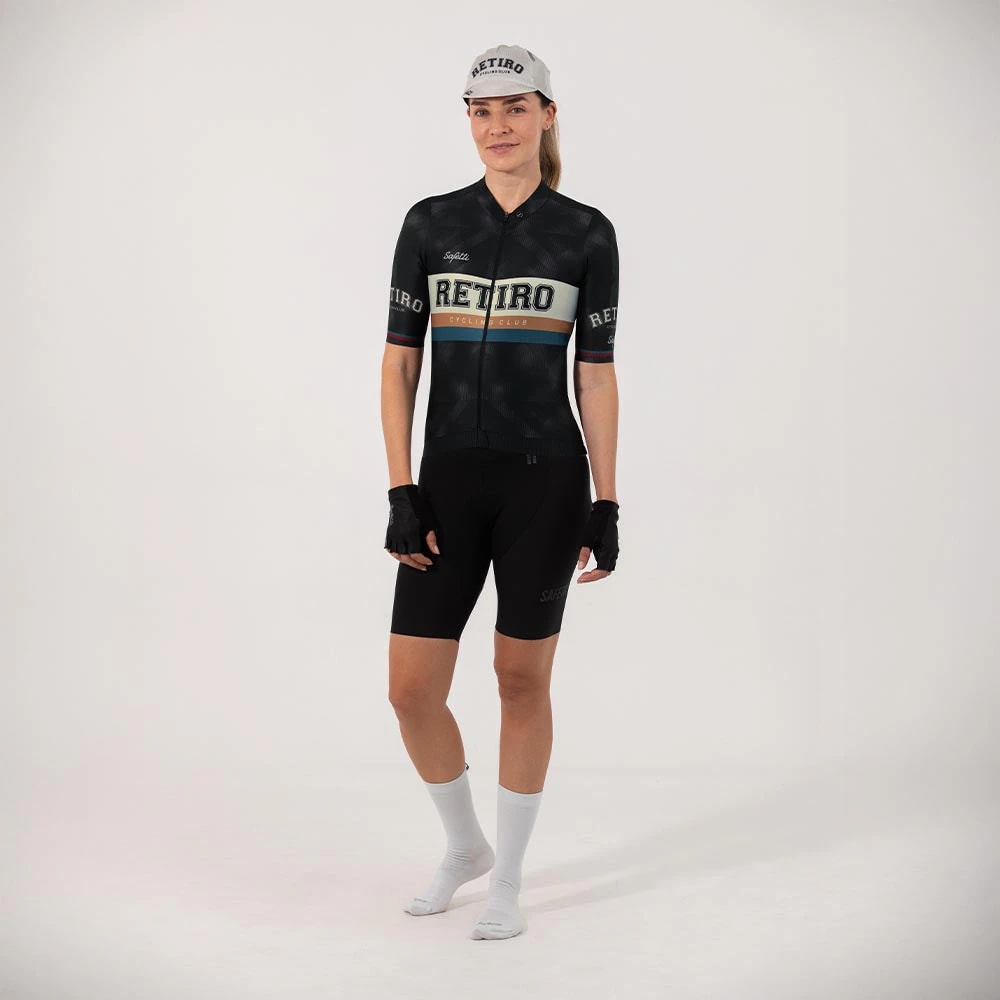CAMISA CICLISMO MANGA CORTA RETIRO 2025 BLACK PARA MUJER - imagen 1