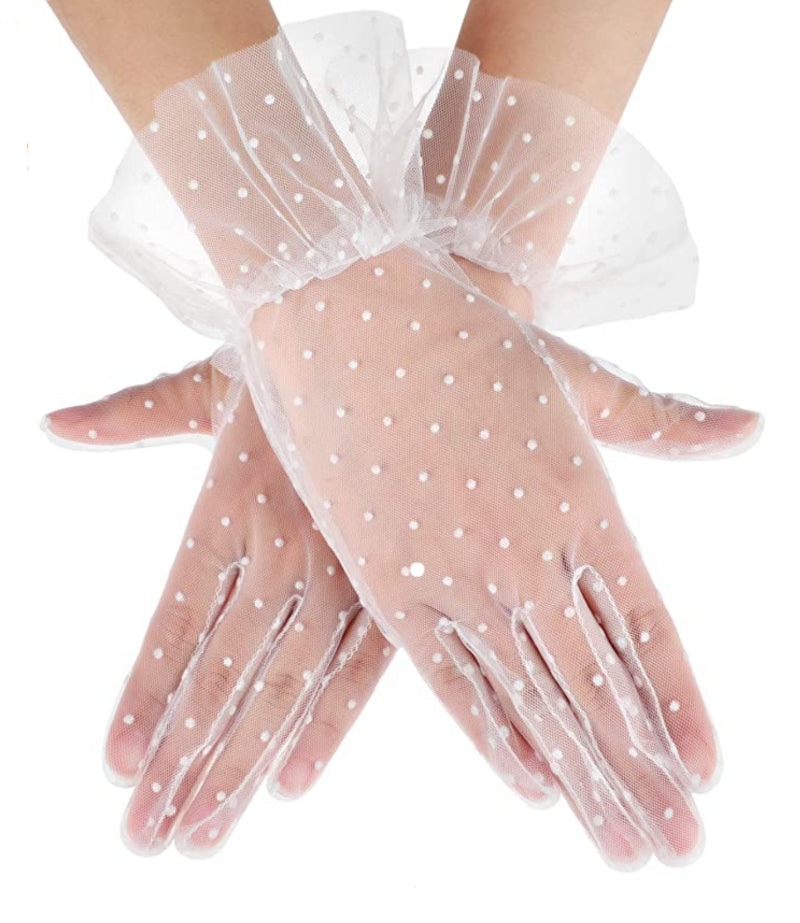 TEA PARTY GLOVES IN WHITE - imagen 1