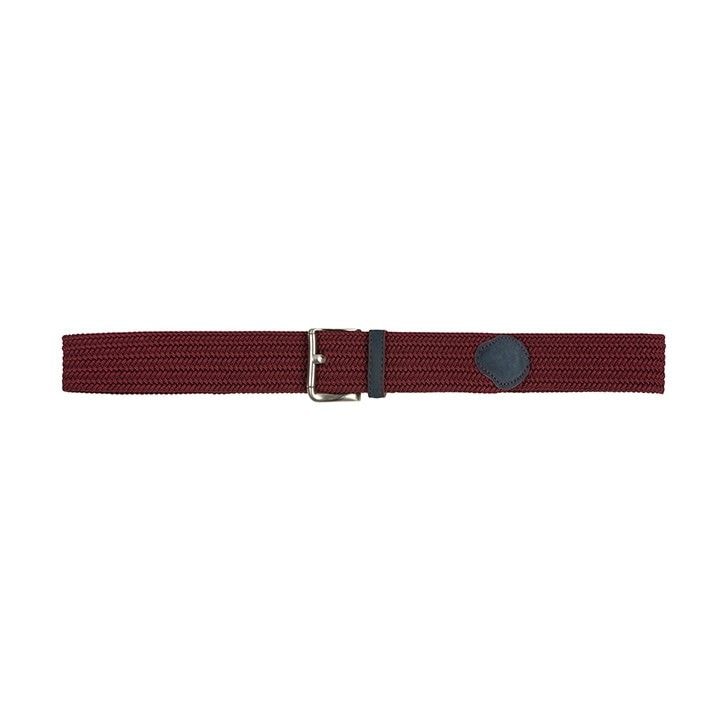 Men's braided elastic burdeos belt - imagen 1