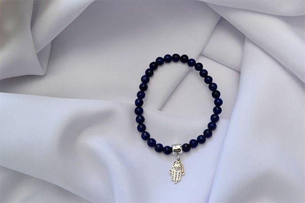 Pulsera Lapislázuli dije mano hamsa mini - imagen 1