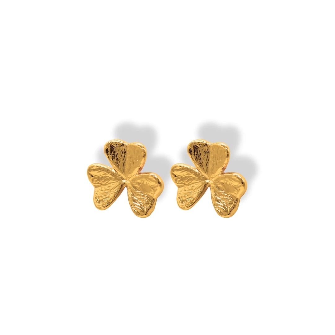 Aretes de trébol de 3 hojas pequeño - imagen 1