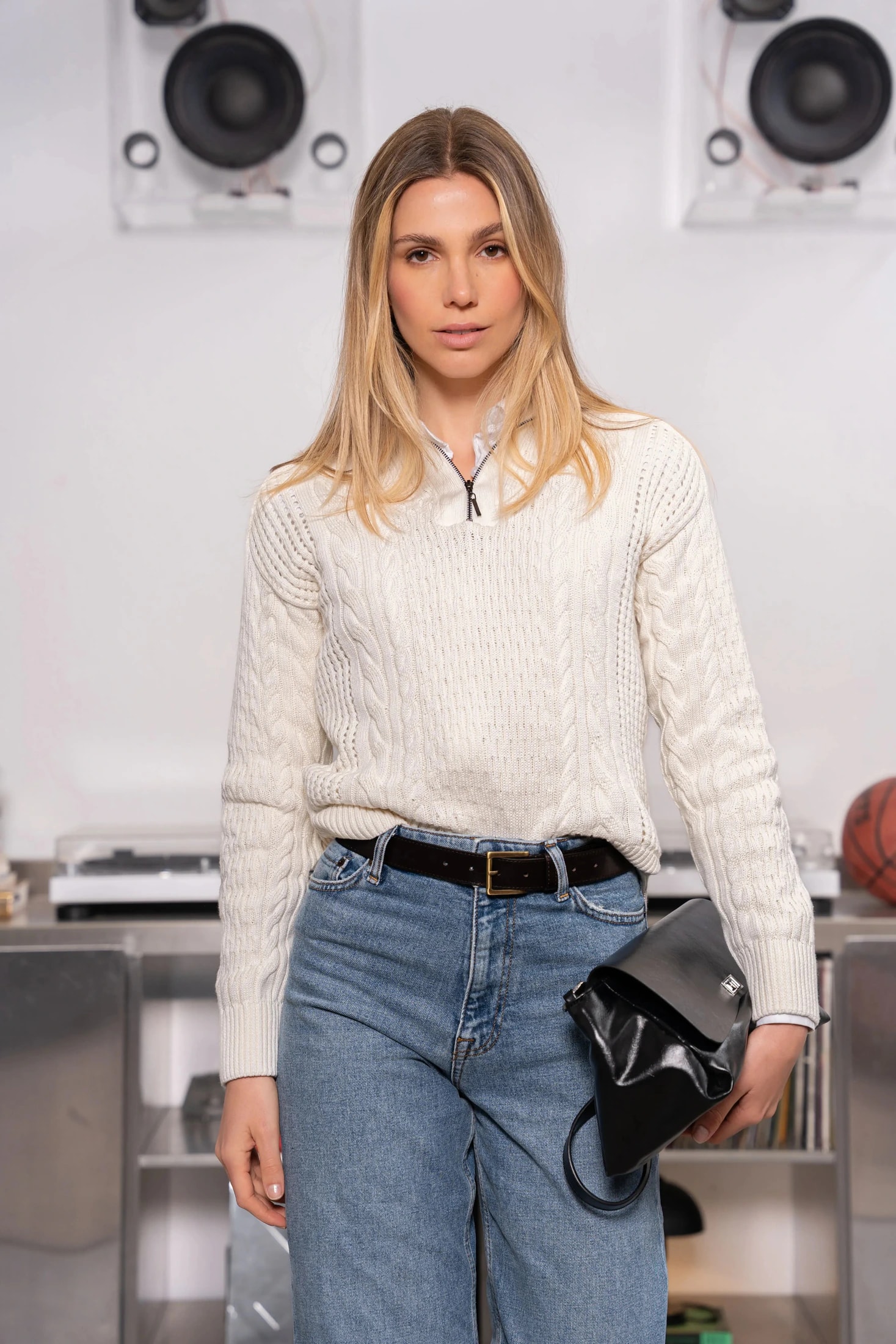 Suéter Halfzip Dalia Mujer Marfil - imagen 1