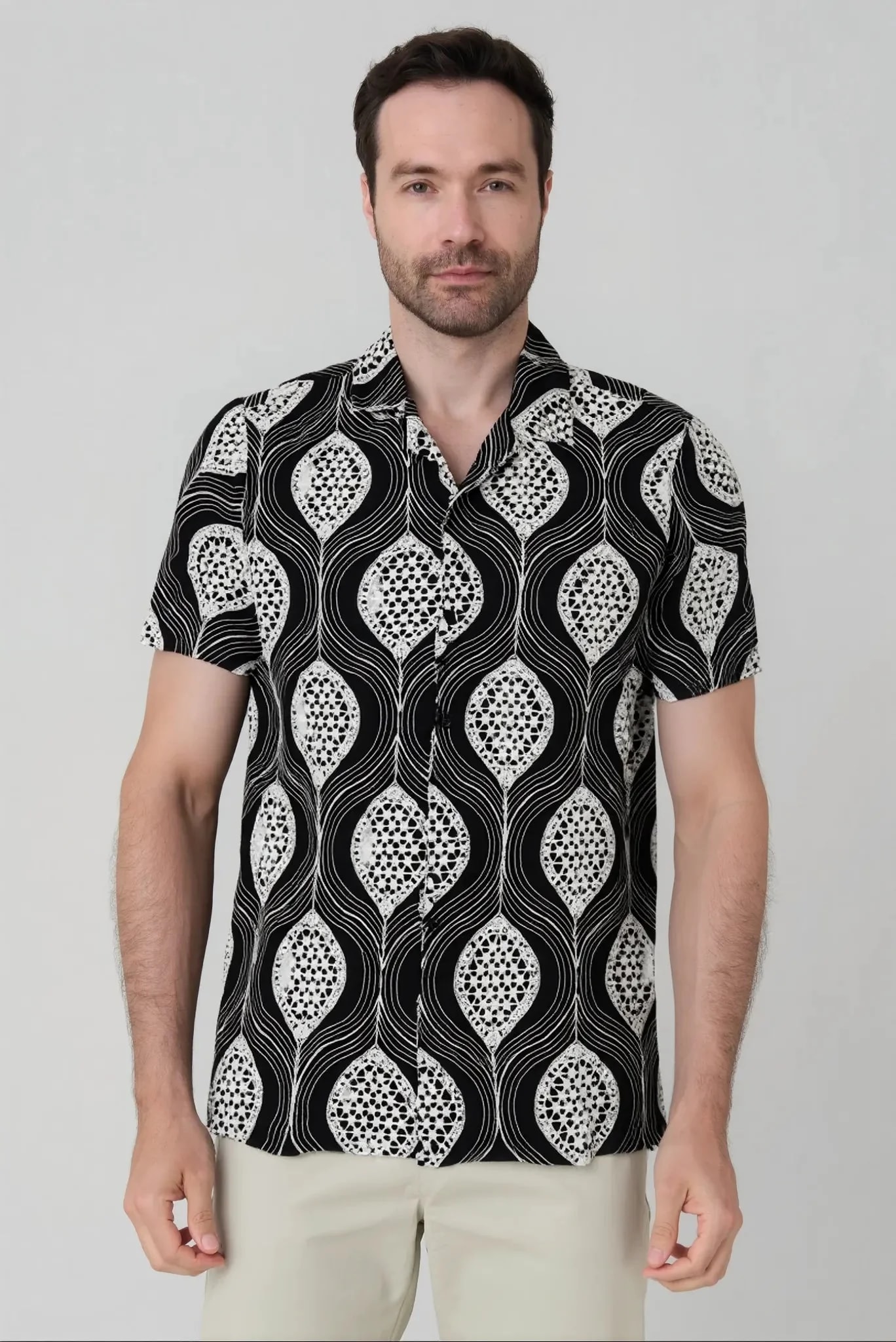 Camisa Manga Corta tejida Jon Sonen 100% algodón - imagen 1