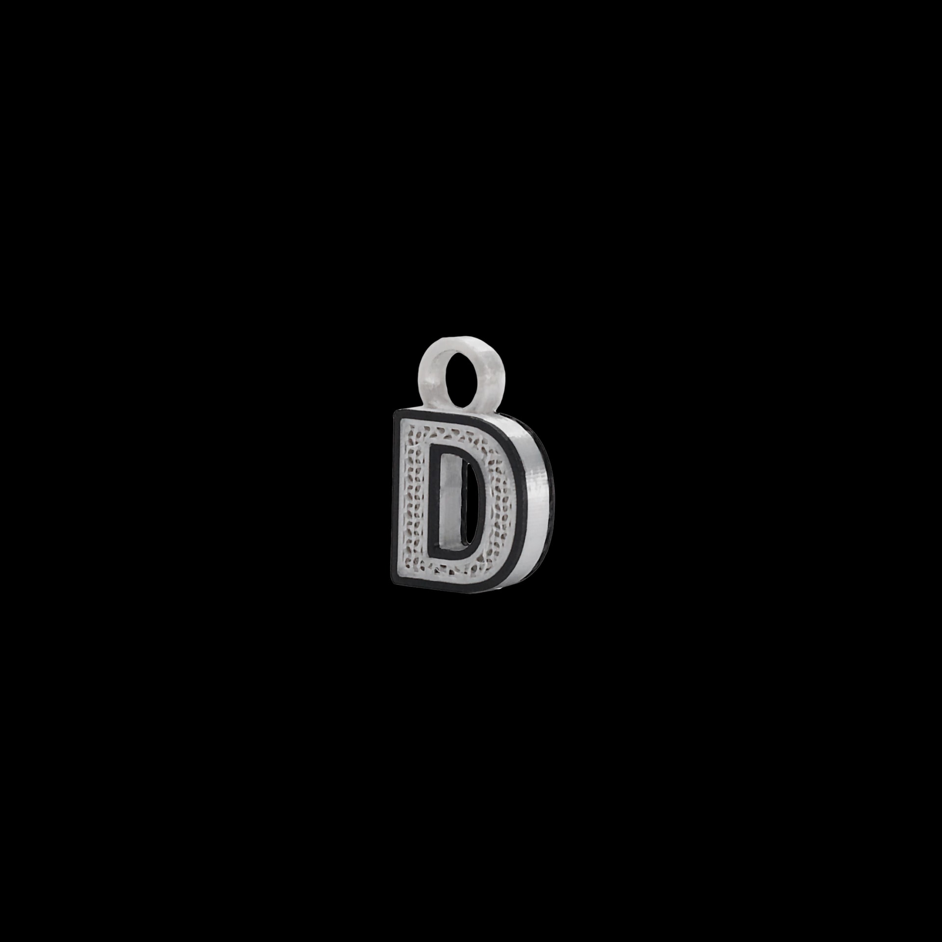 DIJE LETRA - PLATEADO + NEGRO - imagen 1