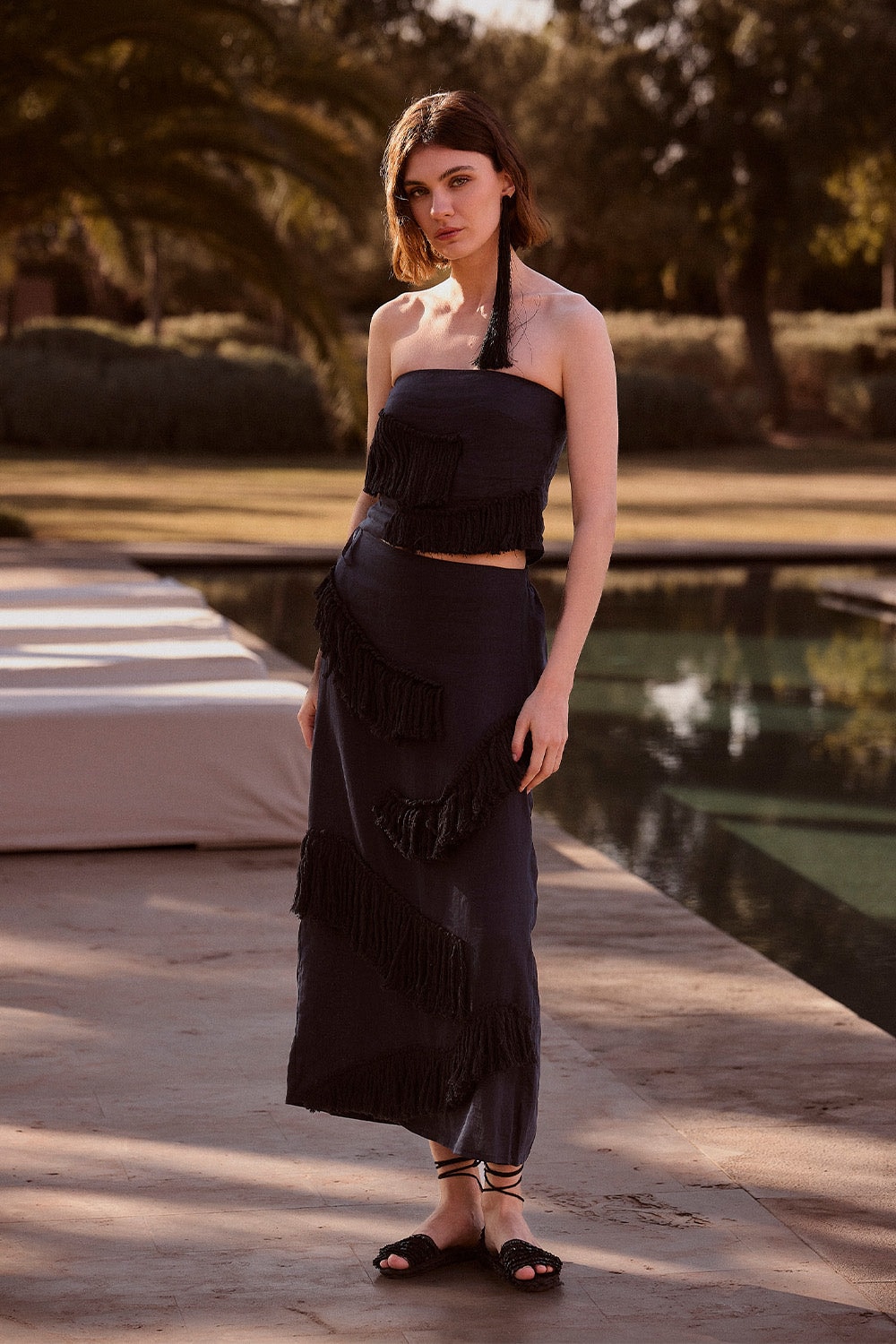 Falda Arabela Bordada Azul Navy - imagen 1
