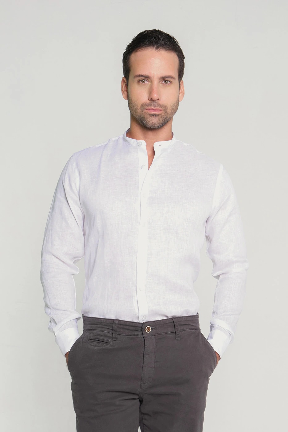 Camisa Classic Neru Lino Blanco - imagen 1