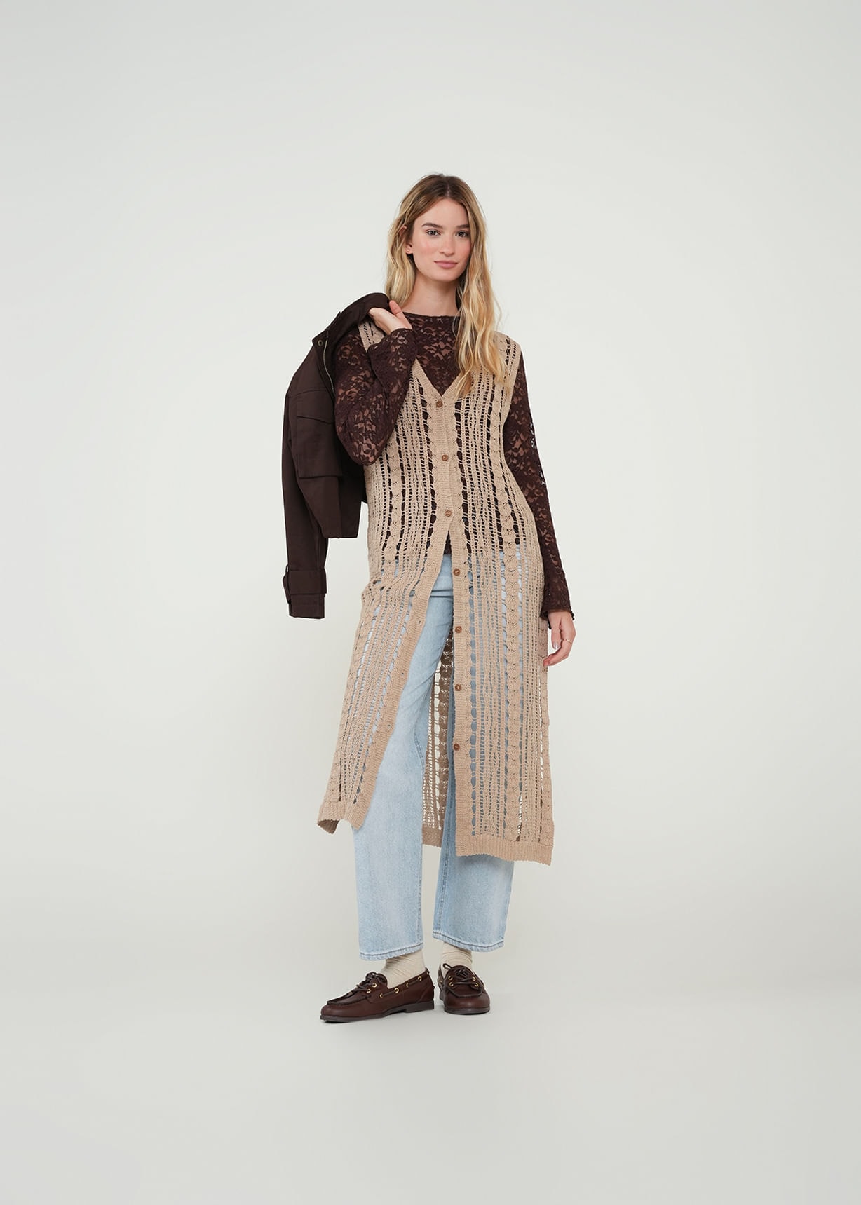 Kimono tejido con aberturas - imagen 1