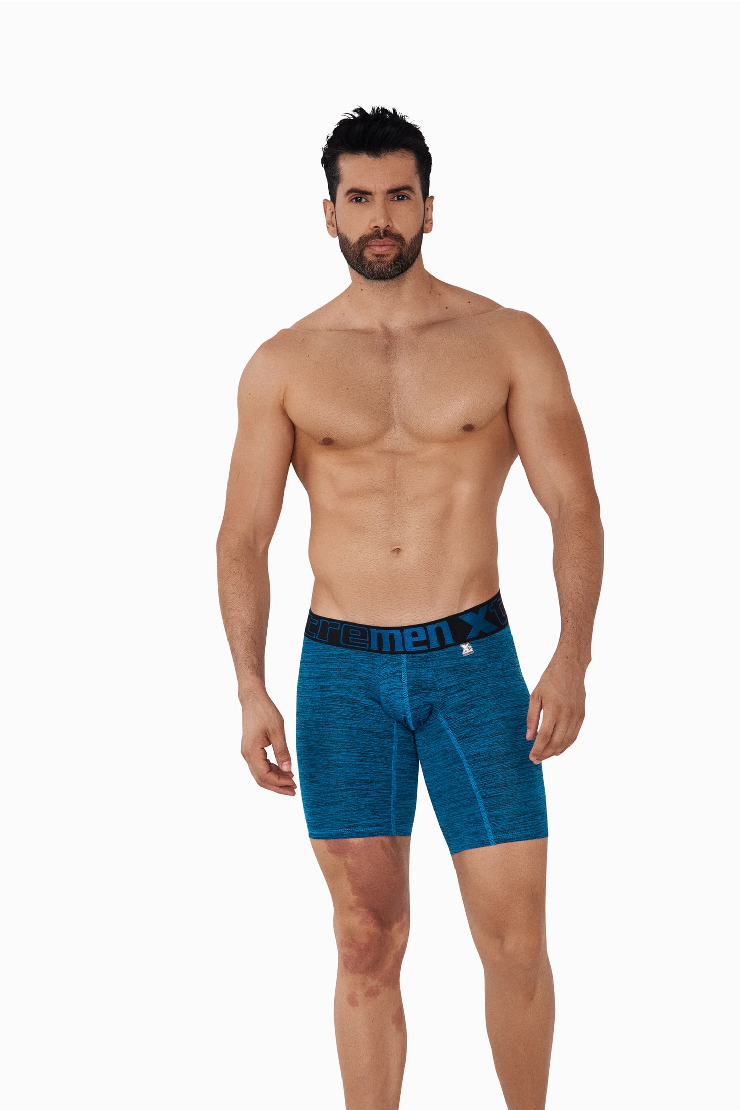 BOXER DEPORTIVO MICROF JASPED PETROLEO - imagen 1