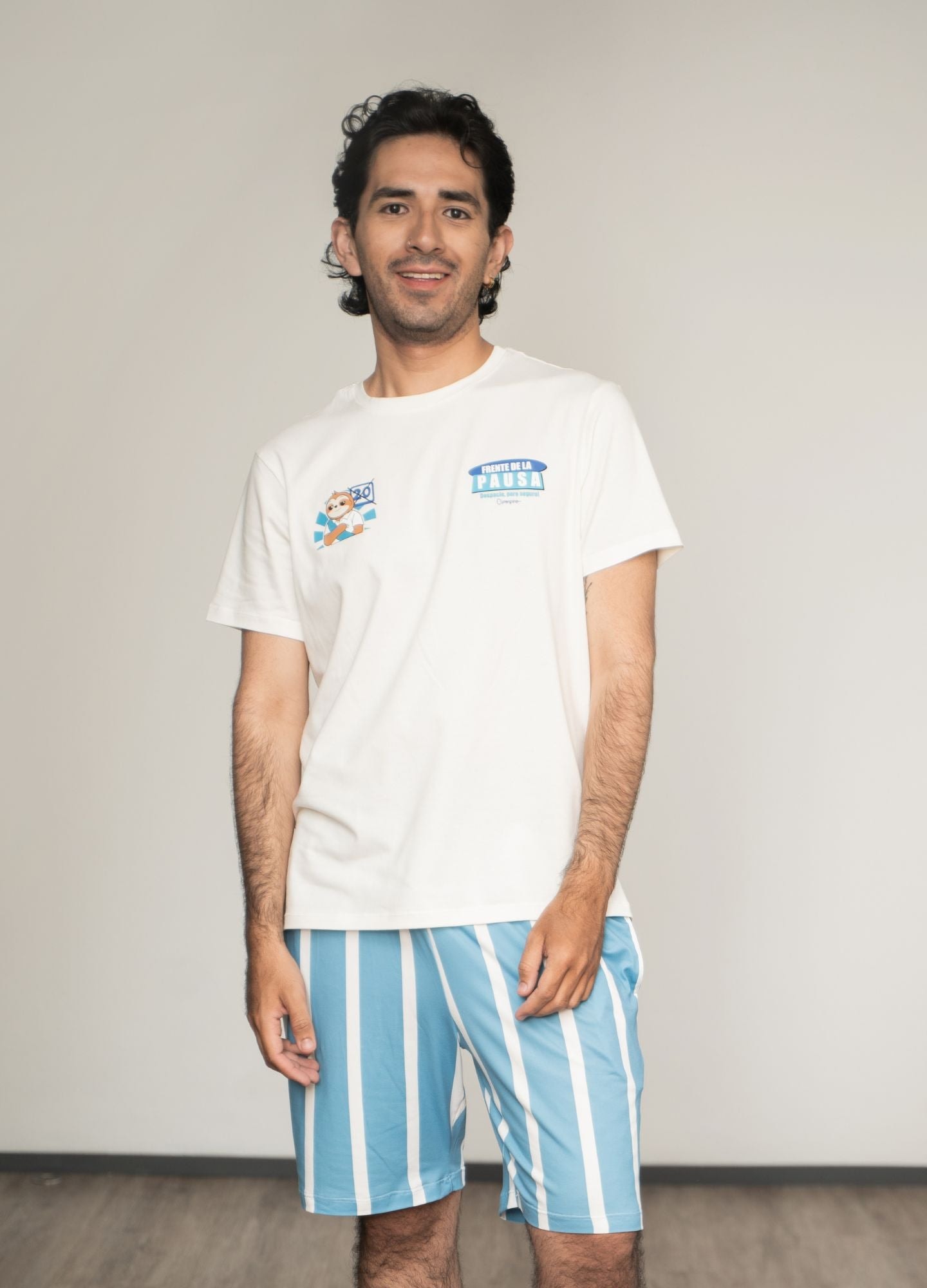Conjunto Short Frente de la Pausa - Azul Cielo - imagen 1