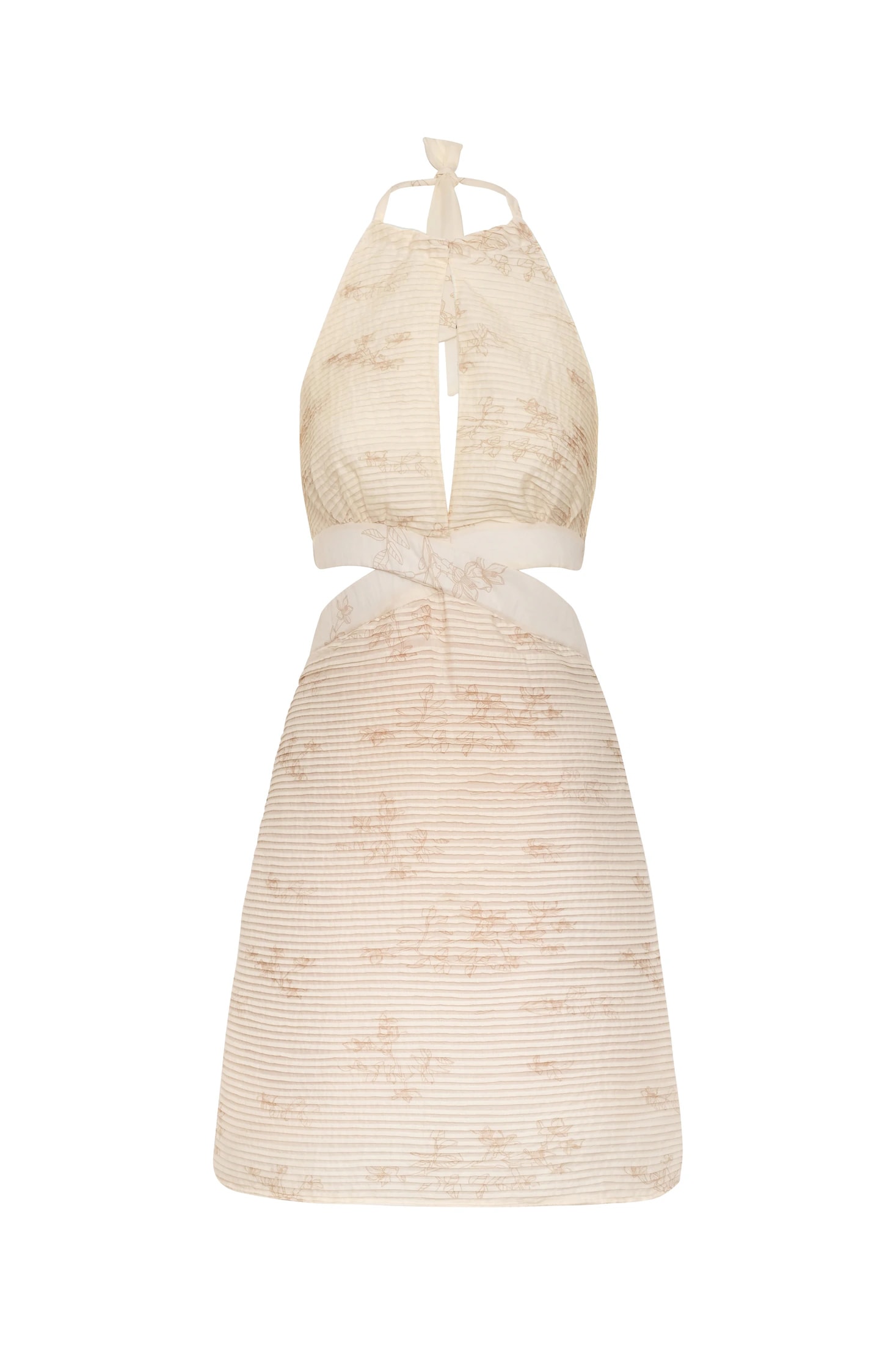 San Agustin Pleated Cotton Mini Dress / Ivory Guayacan - imagen 1
