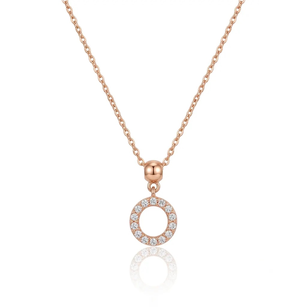 Letter “O” Diamond Necklaces - imagen 1