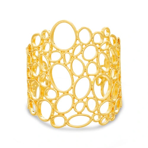 Organic Shaped Open Circle Cuff Bracelet - imagen 1