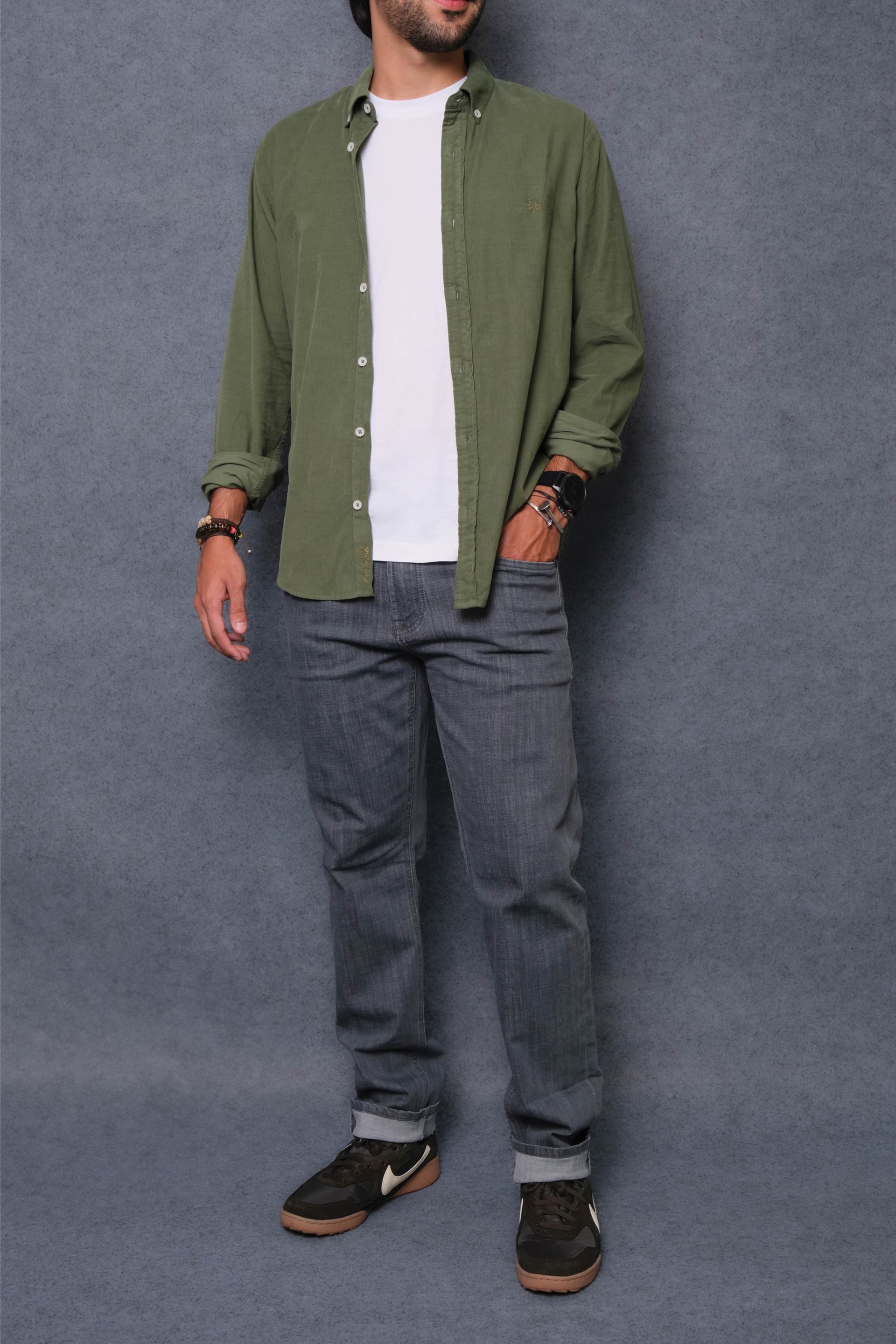 CAMISA PANA OLIVA - imagen 1