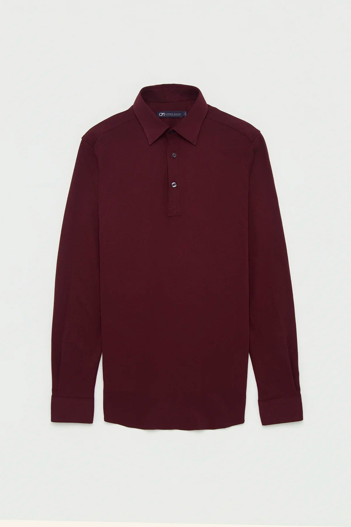 Camisa Piqué Polera Algodón Borgoña - imagen 1