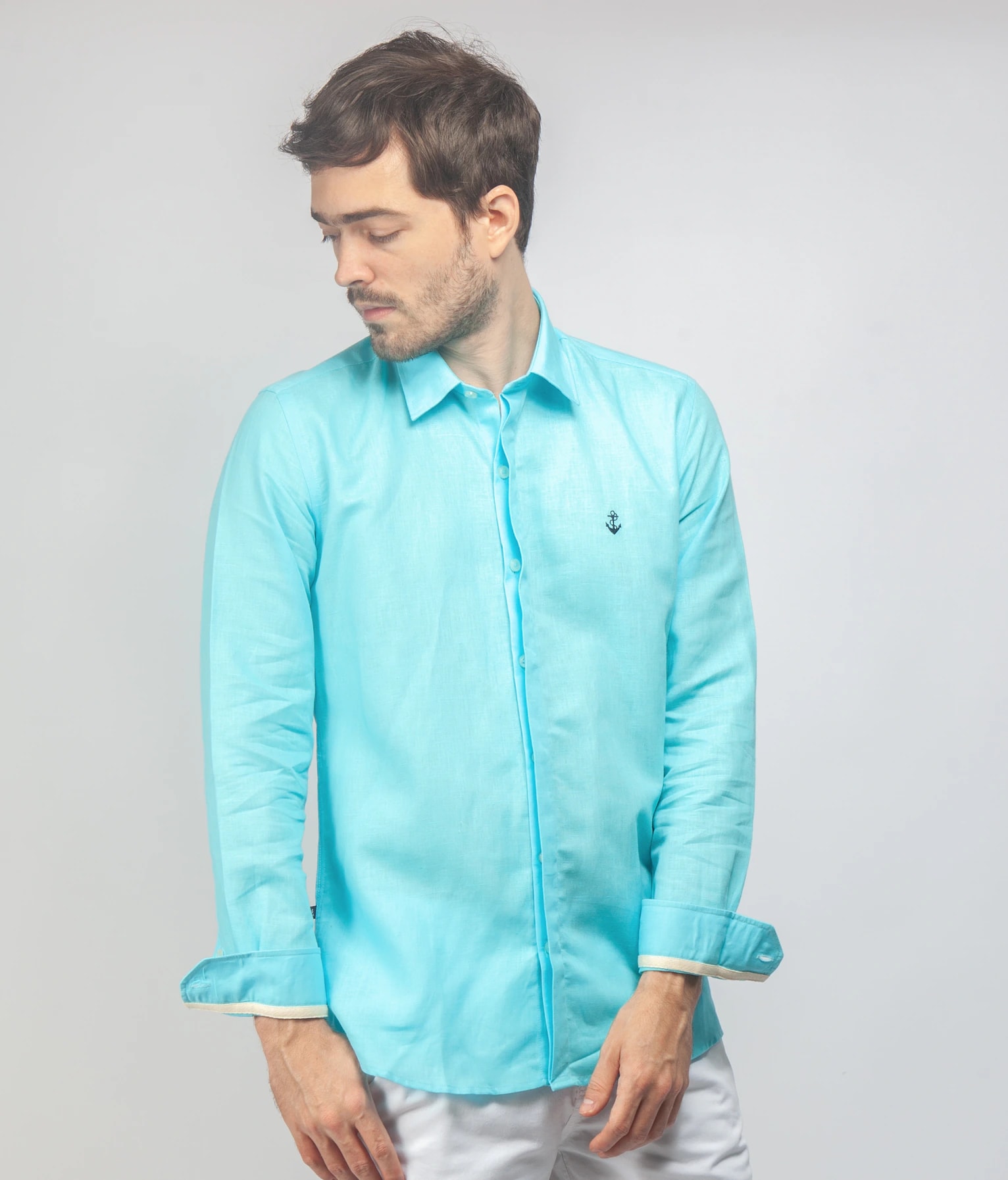 Camisa Lino Aguamarina - imagen 1