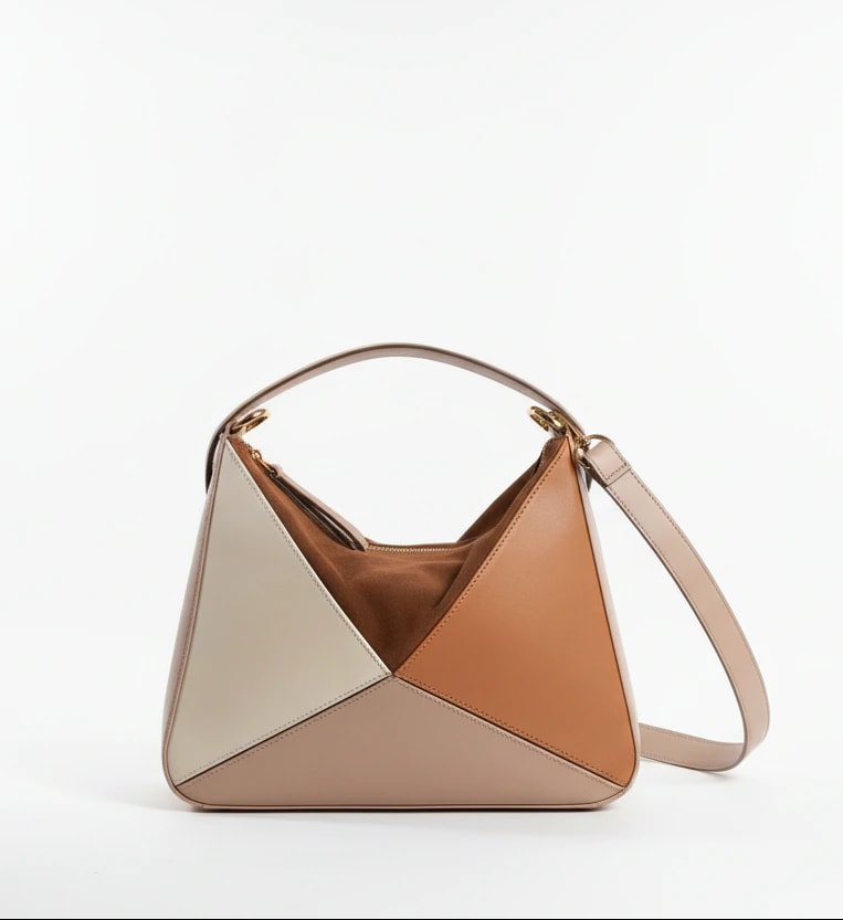 BOLSO TRIANGOLI NUDE X BEIGE X MIEL - imagen 1