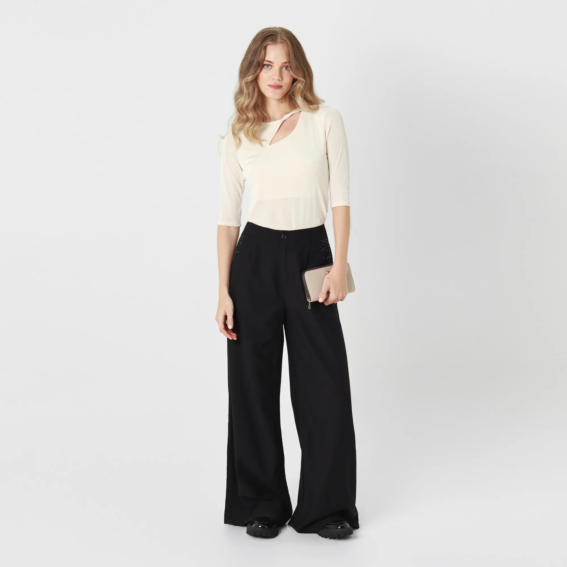 Pantalon Tiro Alto Bota Flare - imagen 1