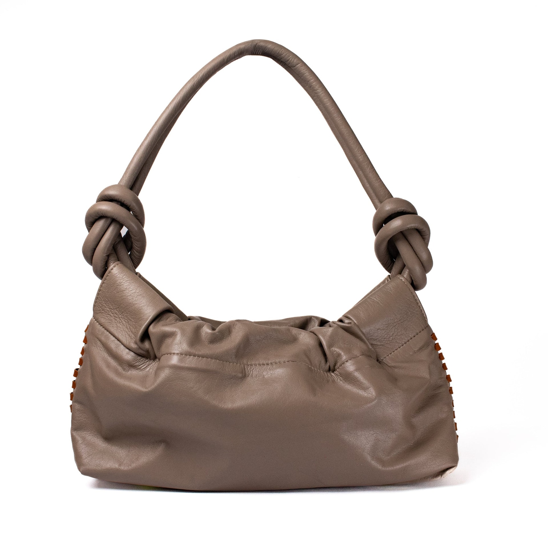 CHUNKIE baguette BAG - taupe x honey weave - imagen 1