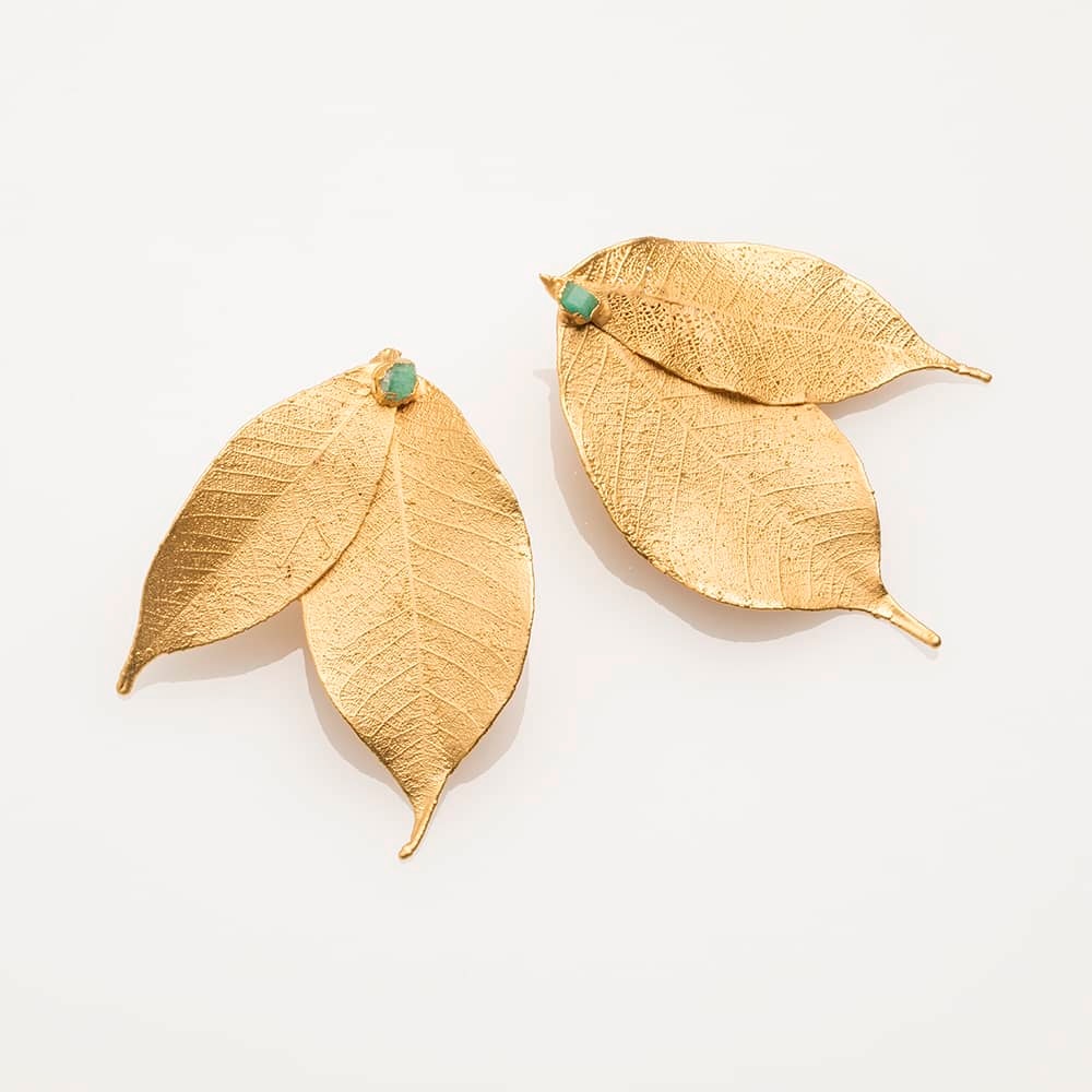 Encenillo Earrings and Rough Emerald - imagen 1