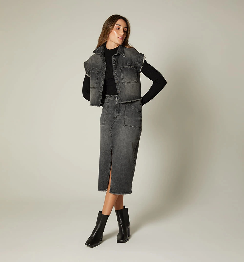 Blusa sisa camisera corta, con destroyer - imagen 1
