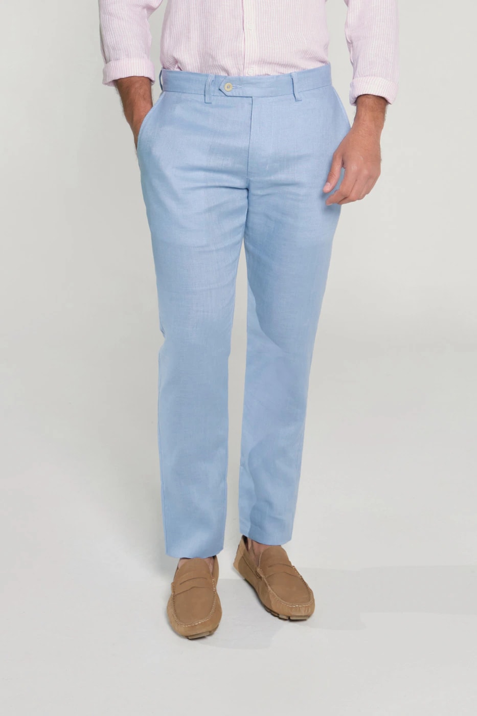Pantalón Slim Lino Cool Blue - imagen 1