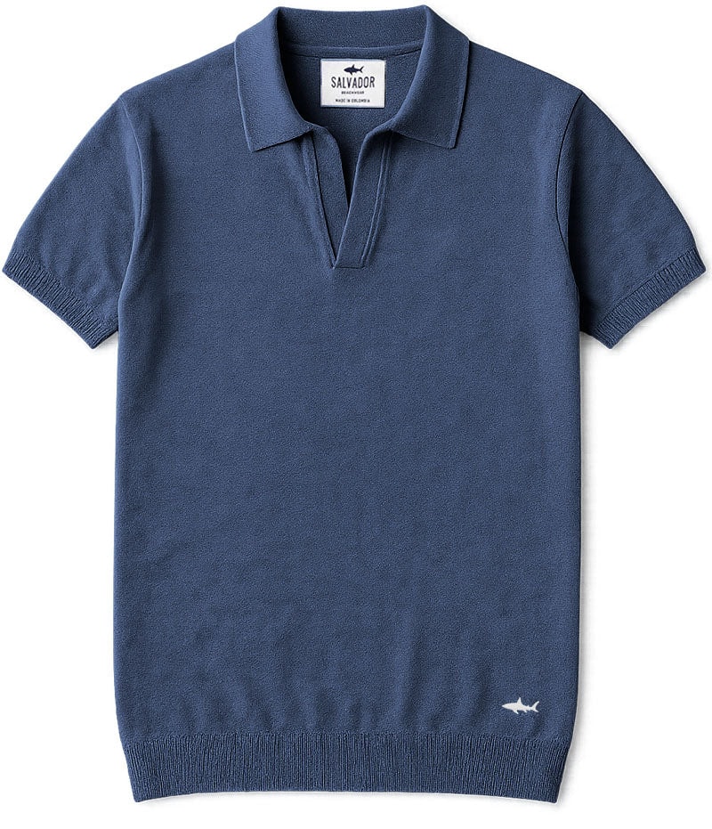 POLO DE PUNTO AZUL PETROLEO - imagen 1