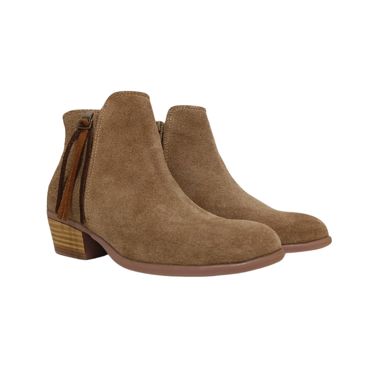 Botas  Cata Mujer Carnaza Almendra Flecos - imagen 1