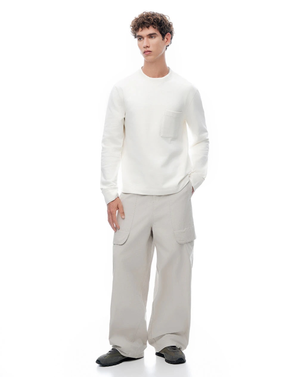 Pantalón tiro medio regular habano hombre - imagen 1
