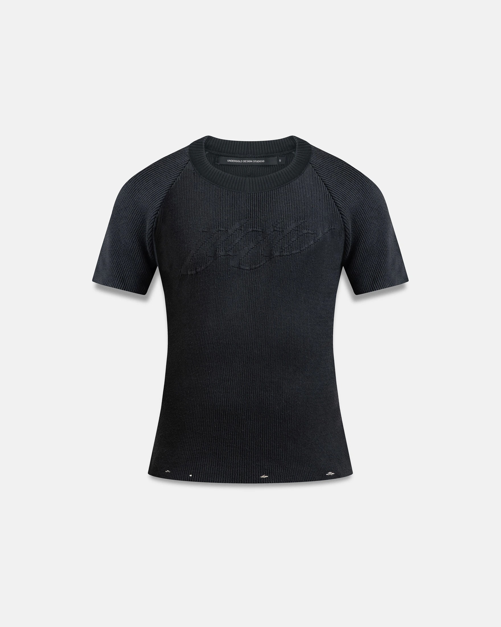 Spring Unity Destroyed Knitted Baby Tee Vintage Black - imagen 1