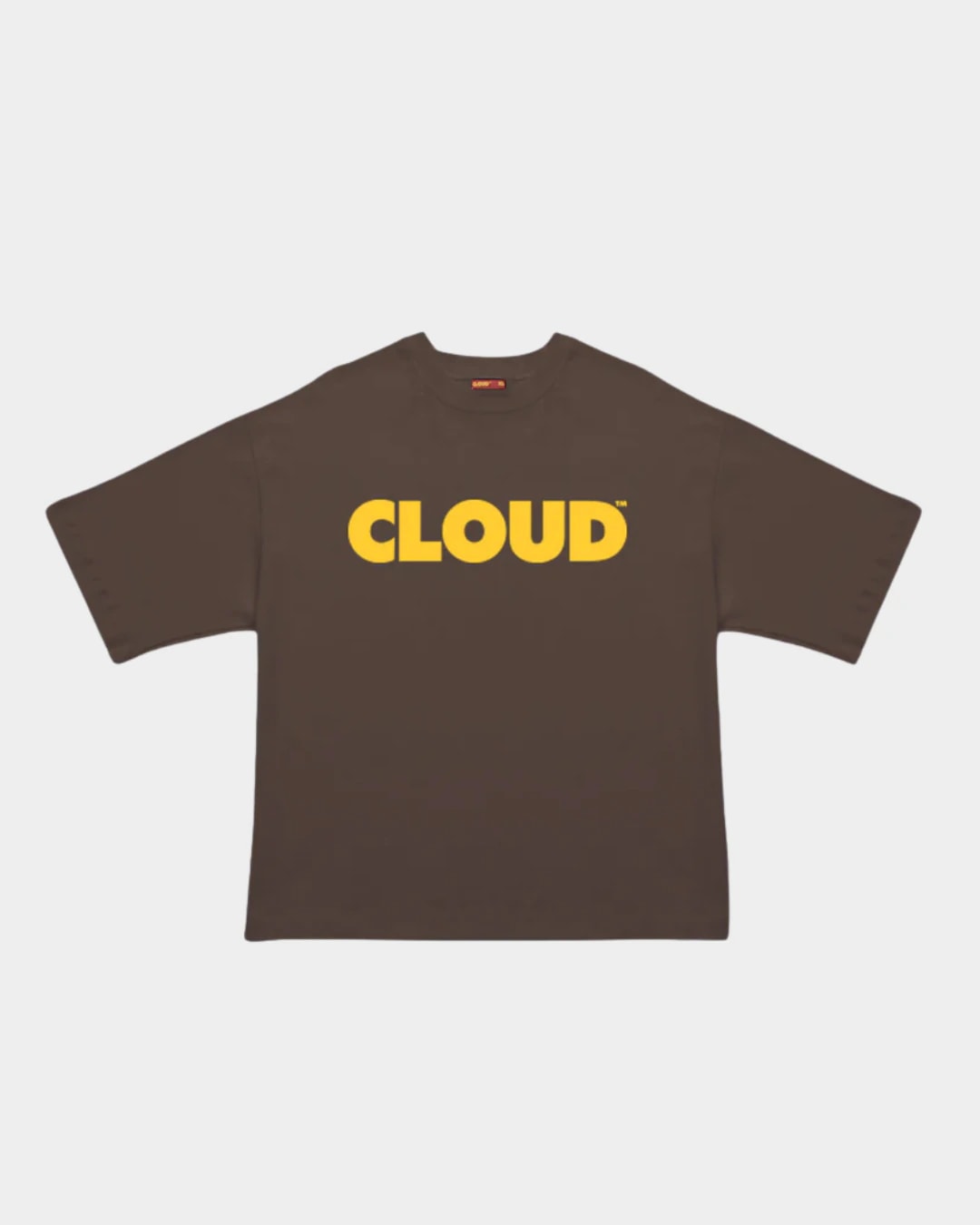 CAMISETA BLOCK AMARILLO SOBRE CAFE OVERSIZE - imagen 1