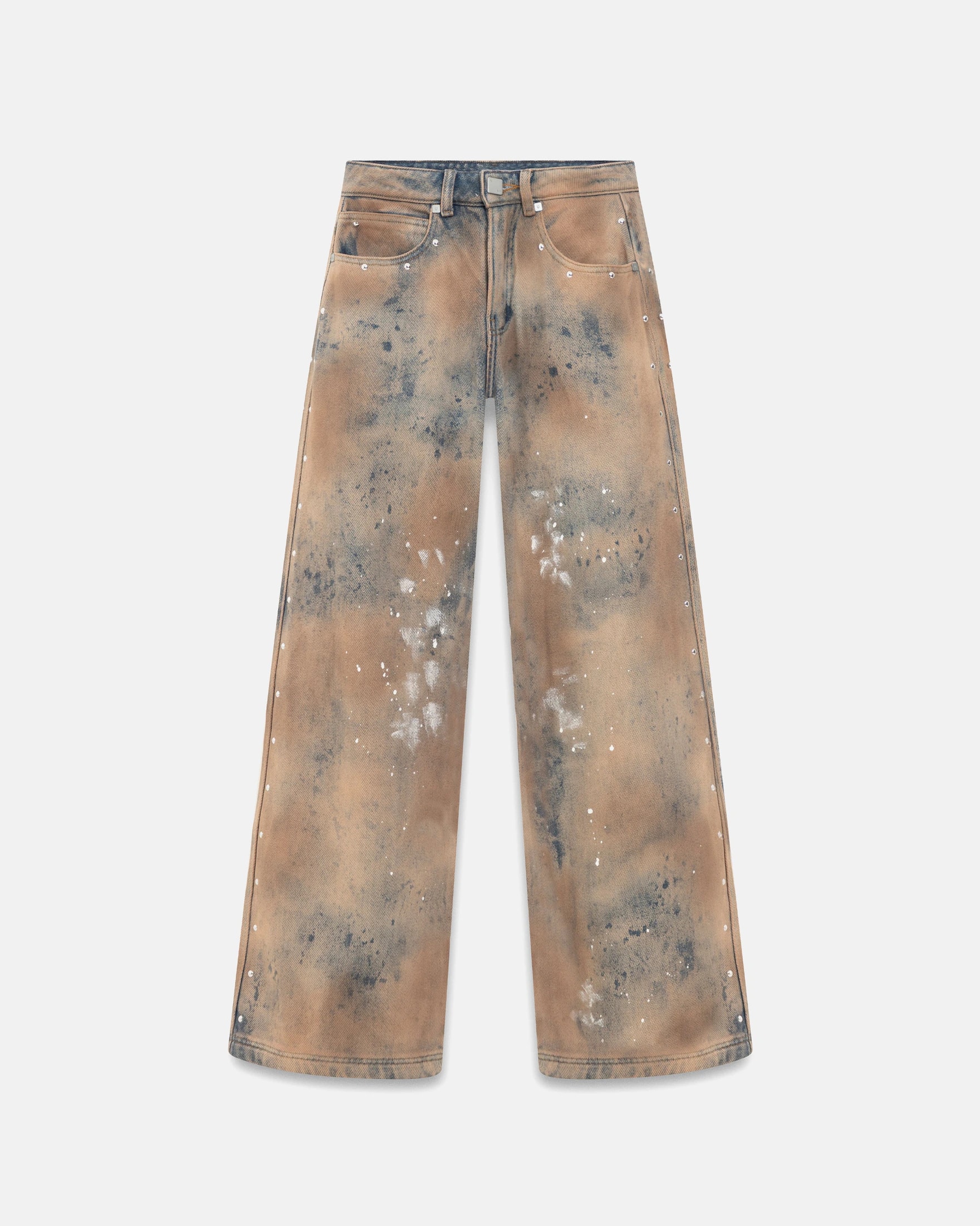 W 94' Riveted Painted Wide Jeans Gothic Blue - imagen 1