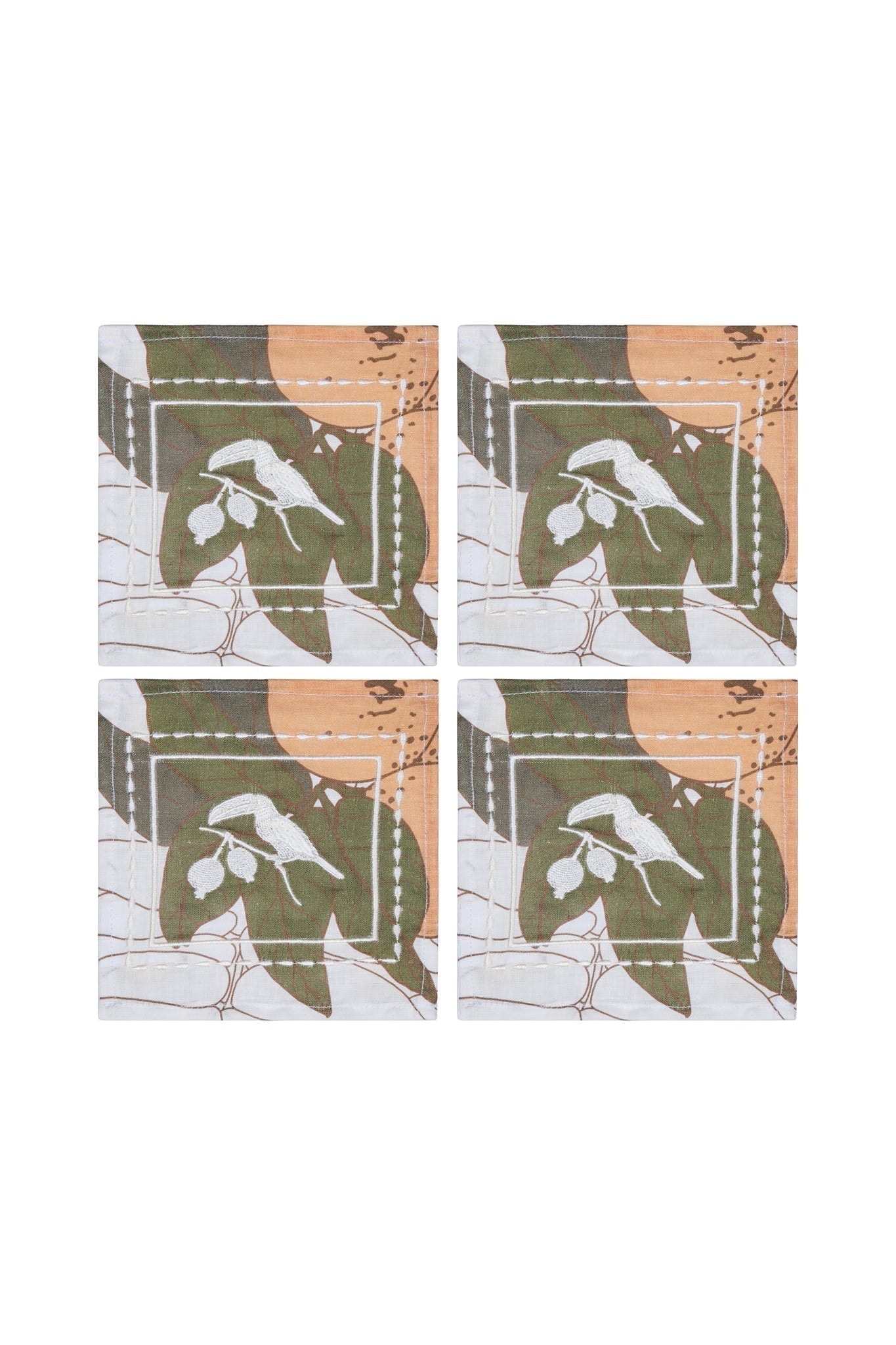 Tucan Guava Cocktail Napkins  / Ivory - imagen 1