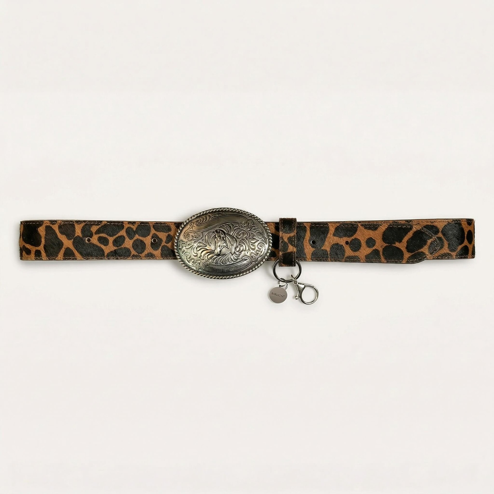 Cinturón de Cuero Leopardo con Hebilla Western – Barmont - imagen 1