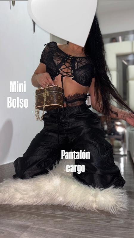 PANTALON NEGRO CARGO MOCHY - imagen 1