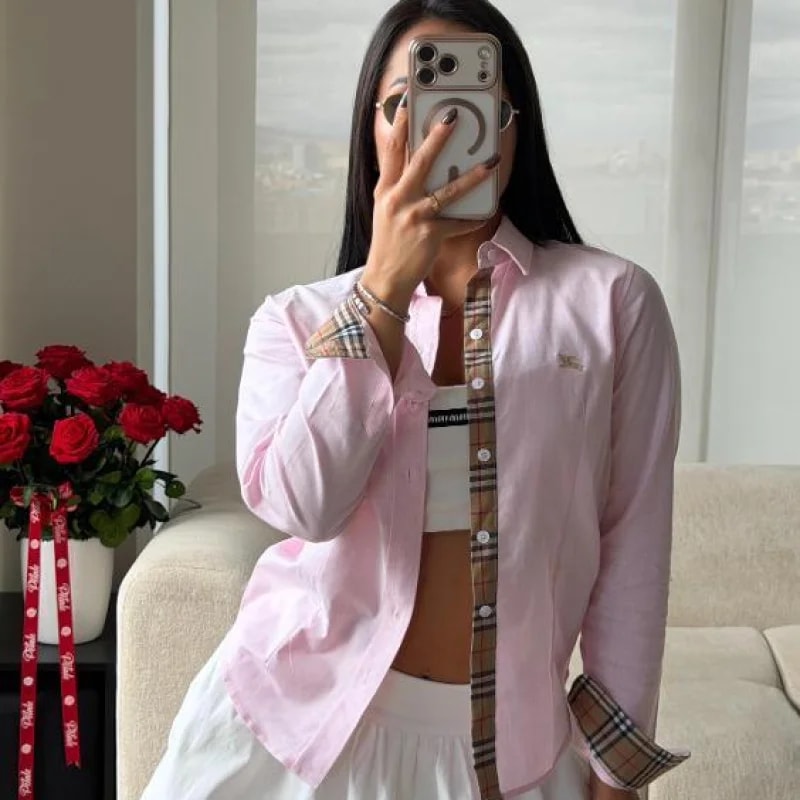 CAMISERA BURBERRY ROSADA - imagen 1